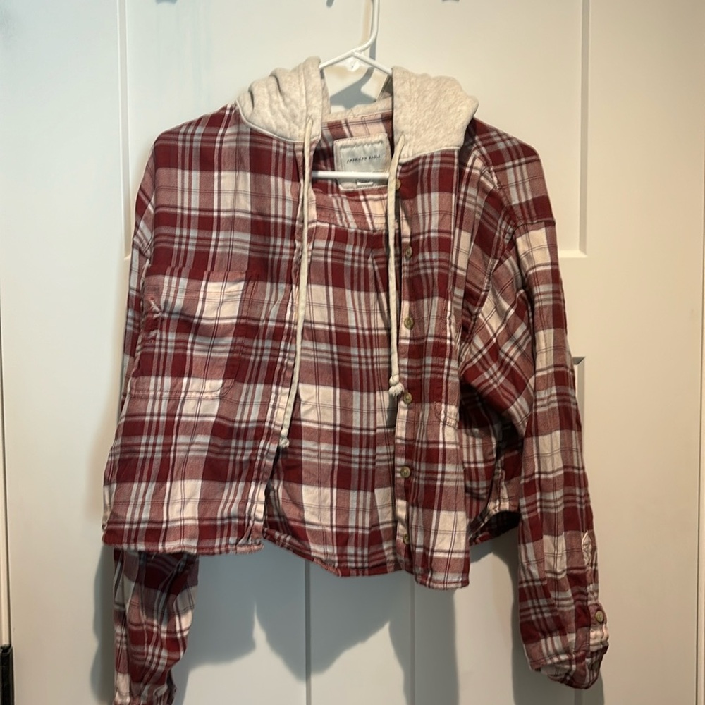 American Eagle flannel hoodie